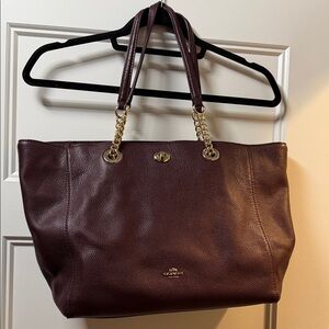 Coach Dark Burgundy Leather Tote